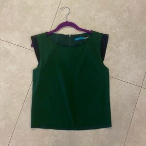 A+O blouse with leather detail